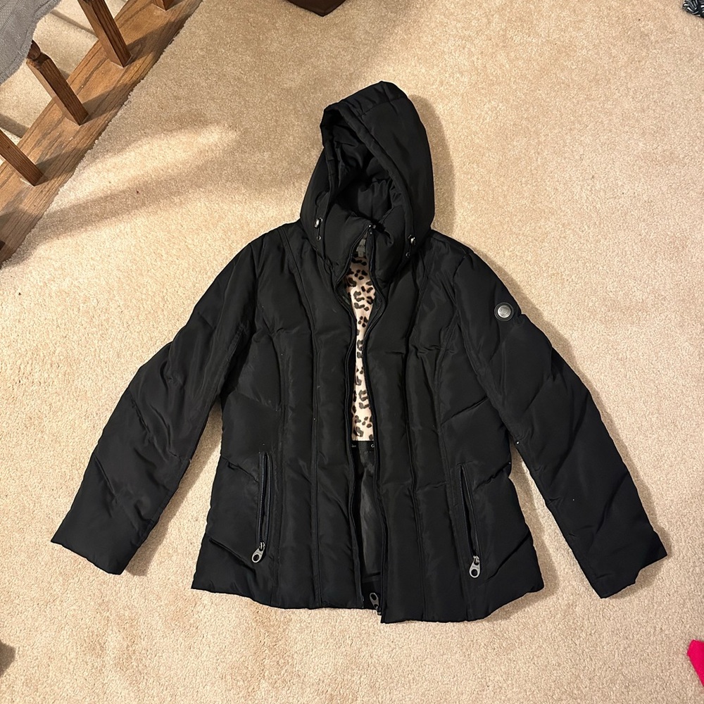 Calvin Klein Black Hooded Puffer Jacket